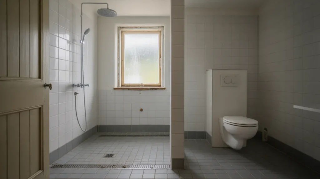 byte av golvbrunn toalett och takdusch i bromsten sp nga