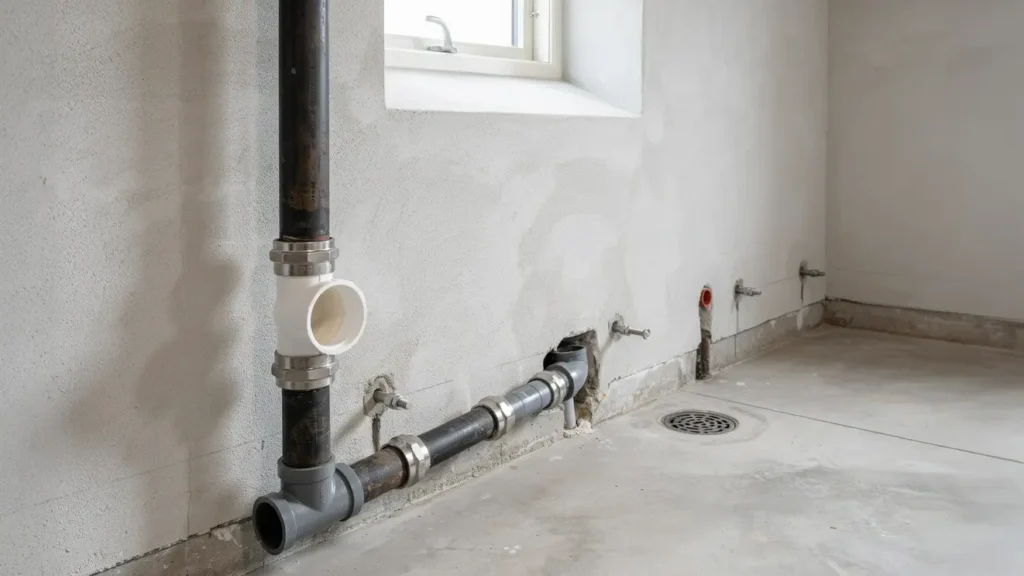 relining av avloppsledning i kallare i bromsten 1555